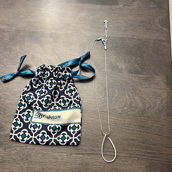 Silver Brighton Necklace with crystal tear drop. - Picture 1 of 6